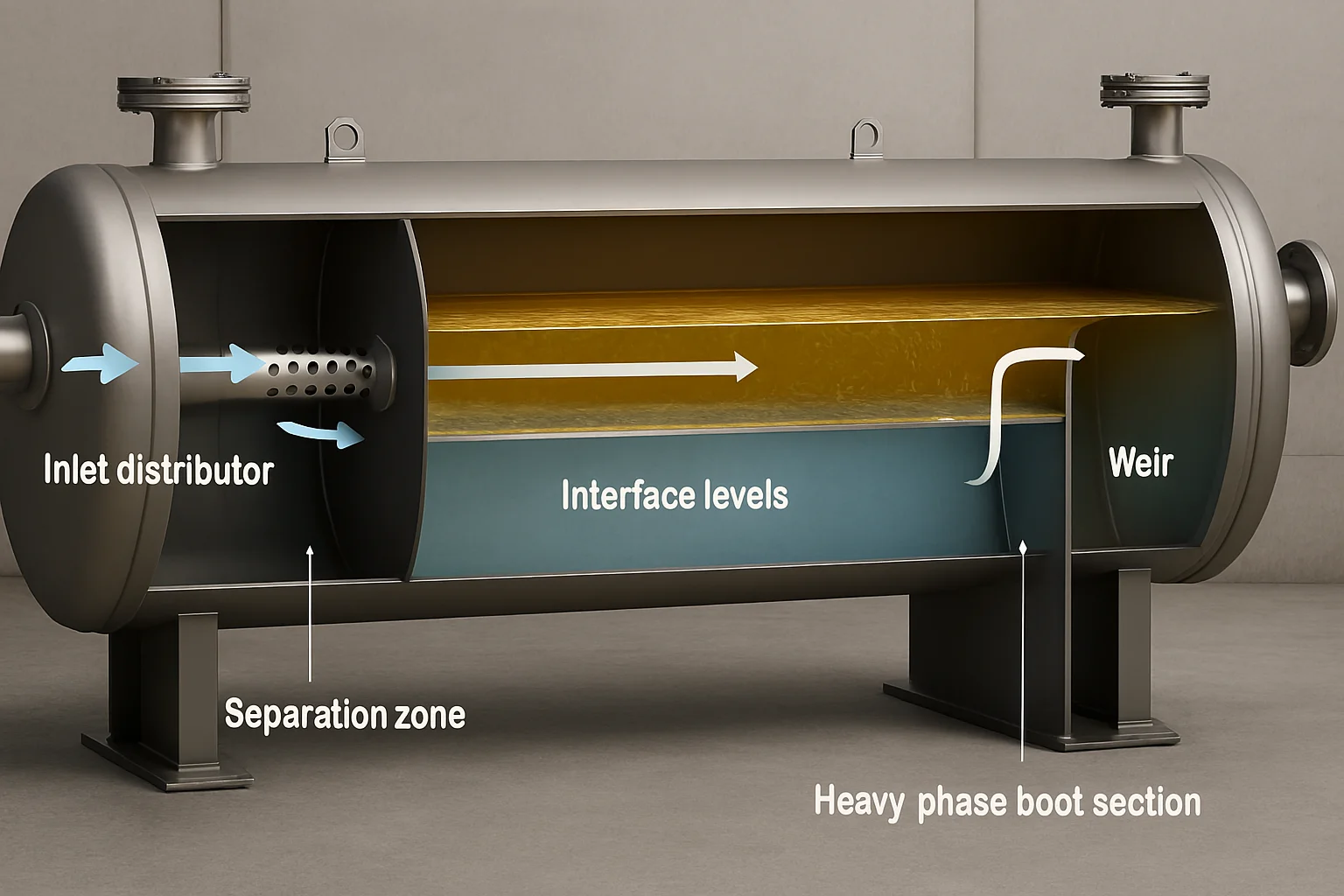 Horizontal Liquid–Liquid Separators with Boots and Weirs: Design, Operation, and Best Practices