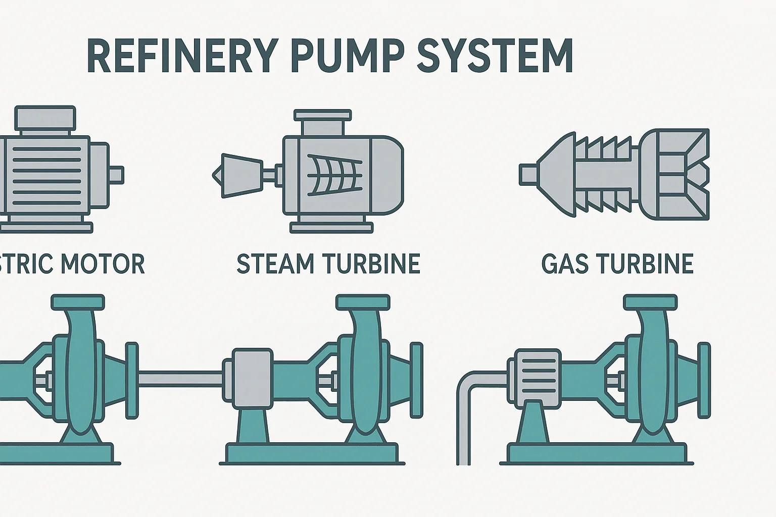 Pump Drivers – Motors, Steam Turbines, and Gas Turbines in Process Plants